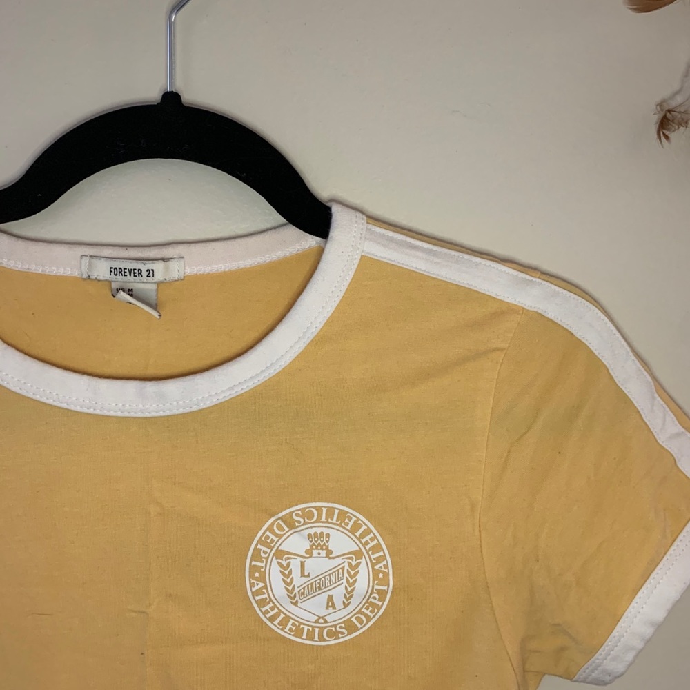 Yellow vintage inspired jersey tee